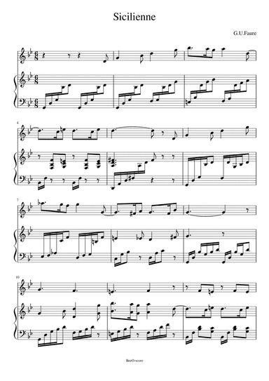 Sicilienne - faure (arr. BeeO)