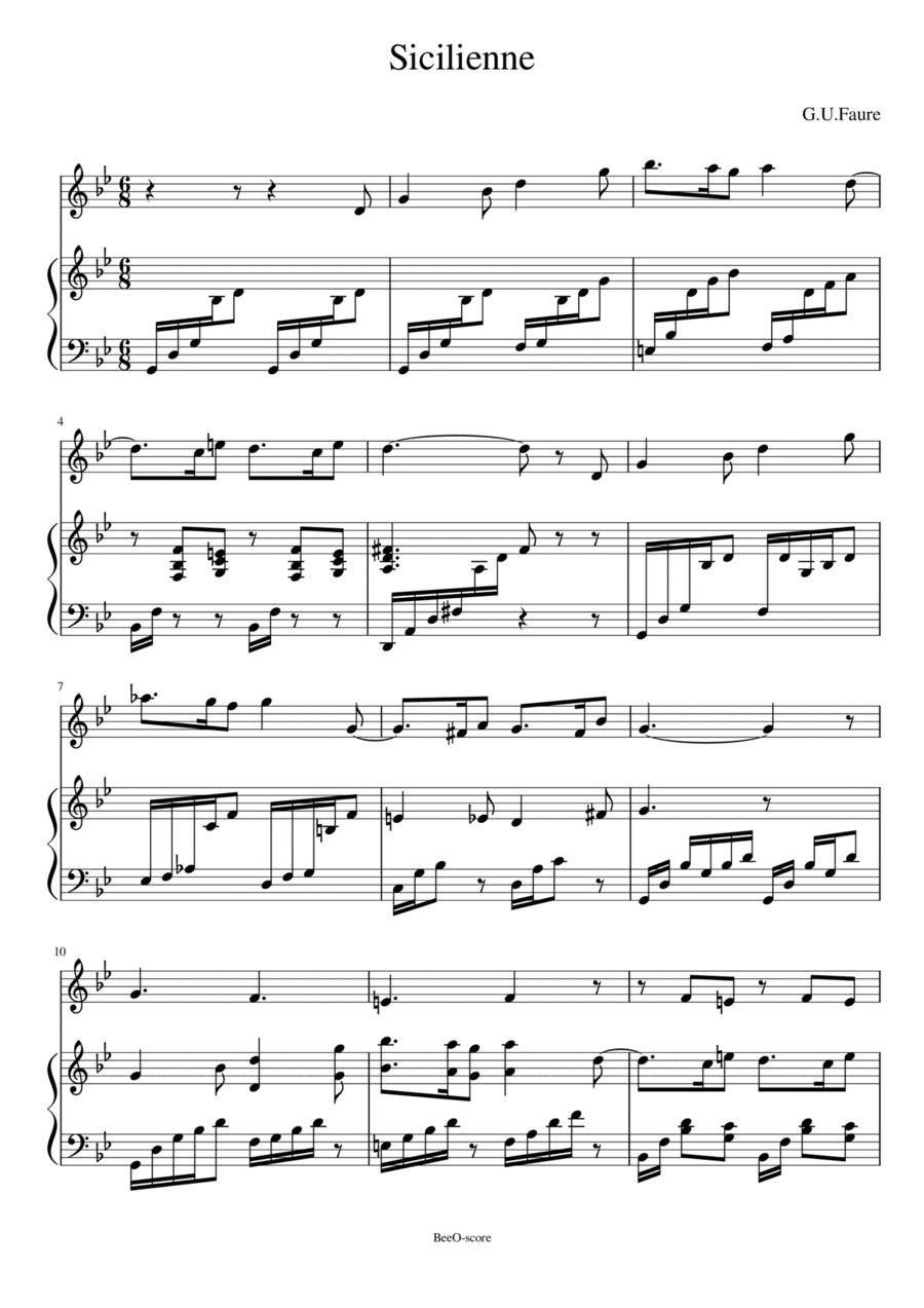 Sicilienne - faure (arr. BeeO)