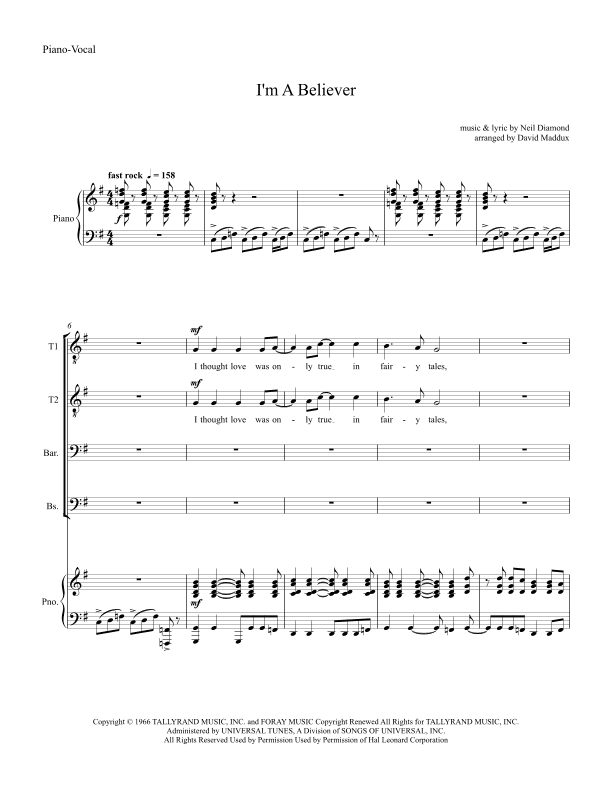 I'm A Believer (arr. David Maddux)