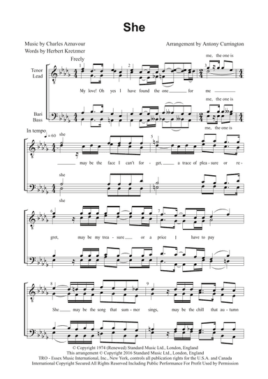 She (arr. Antony Currington)
