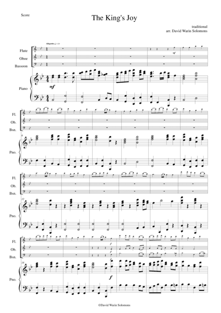 The King's Joy for wind trio and piano (arr. David Warin Solomons)