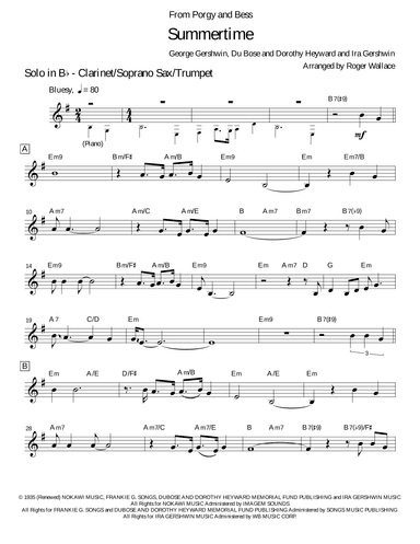 Summertime (arr. Roger Wallace)