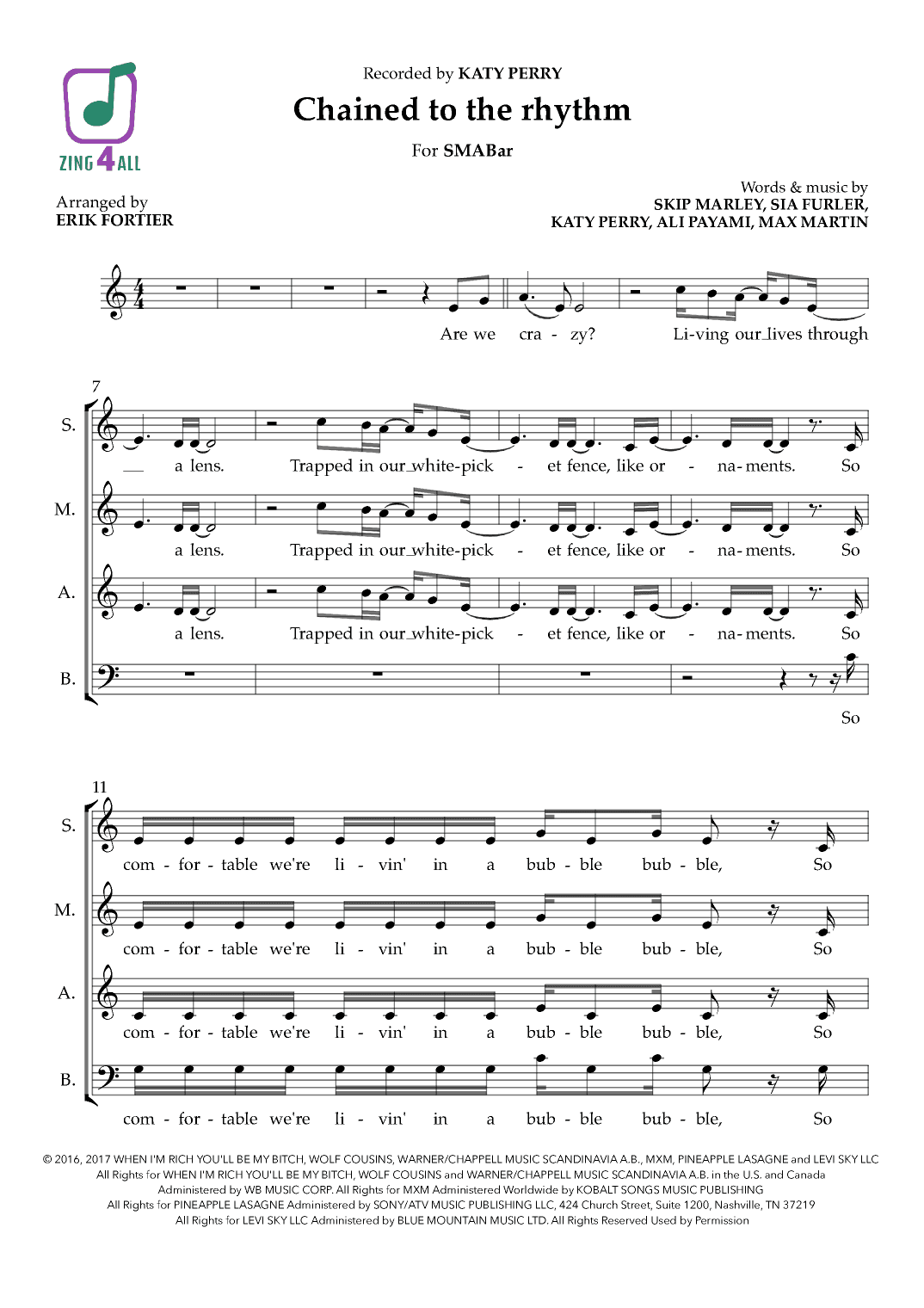 Chained To The Rhythm (arr. Erik Fortier)