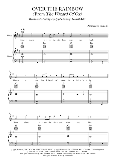 Over The Rainbow (arr. Bruna T.)