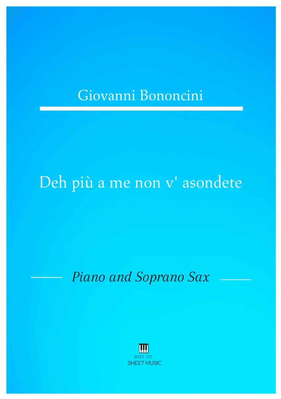 Giovanni Bononcini - Deh pi a me non v_asondete (Piano and Soprano Sax) (arr. ANDRE LAITANO)
