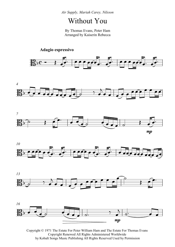 Without You (arr. Kaiserin Rebecca)