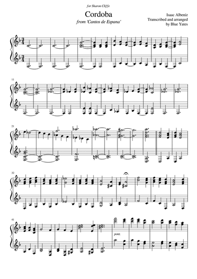 Cordoba (Isaac Albeniz) (arr. Blue Yates)