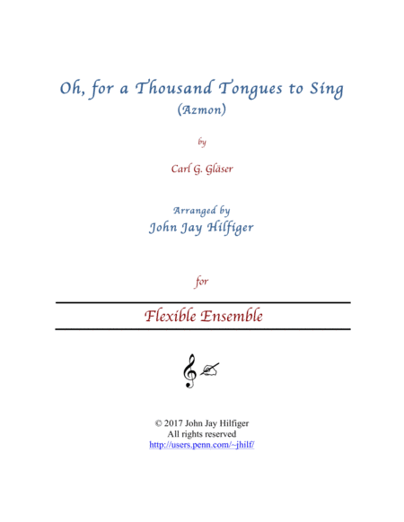 Oh, for a Thousand Tongues to Sing (arr. John Jay Hilfiger)