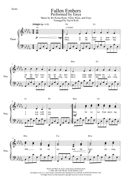 Fallen Embers (arr. Gavin Koh)