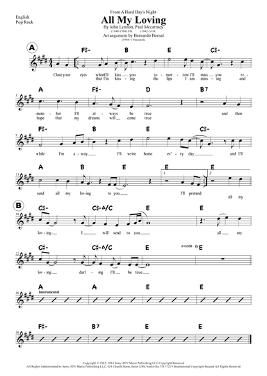 All My Loving (arr. Bernardo Bernal Hidalgo)