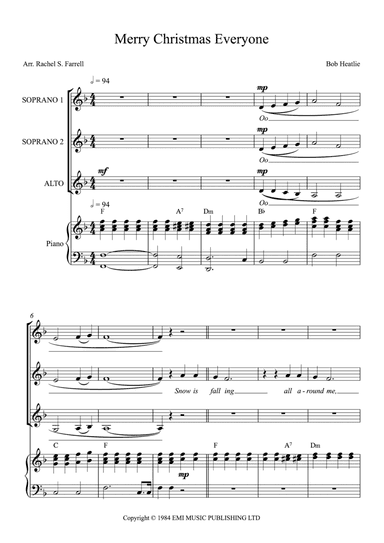 Merry Christmas Everyone (arr. Rachel S. Farrell)
