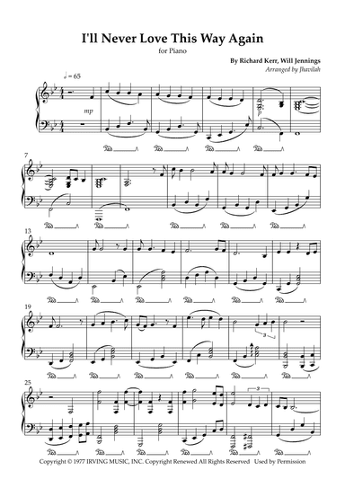 I'll Never Love This Way Again (arr. Jhavilah)