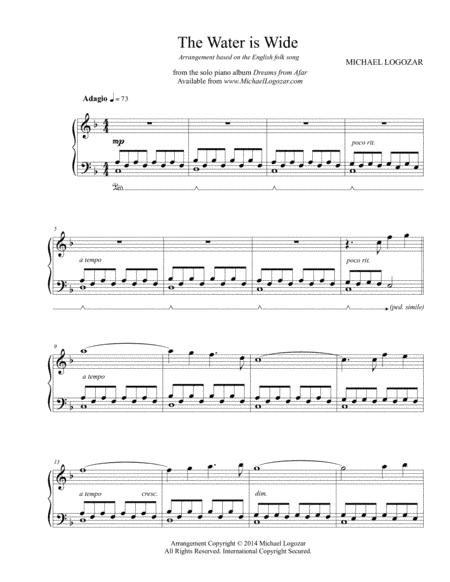 The Water is Wide - Modern Arrangement (arr. Michael Logozar)
