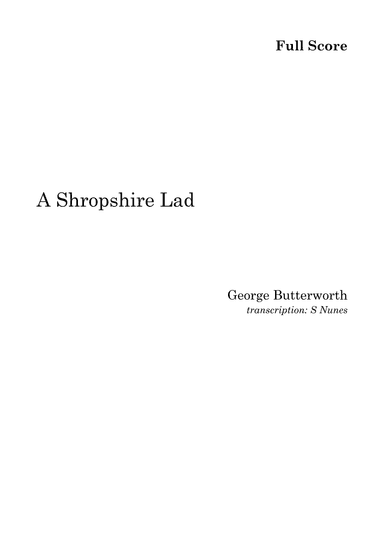 A Shropshire Lad (arr. Steven Nunes)
