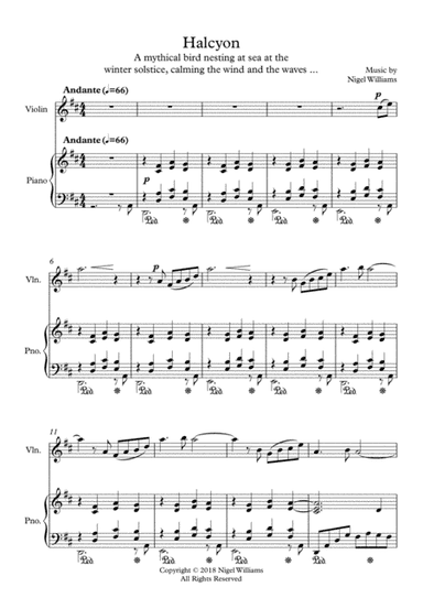 Halcyon, for Violin and Piano