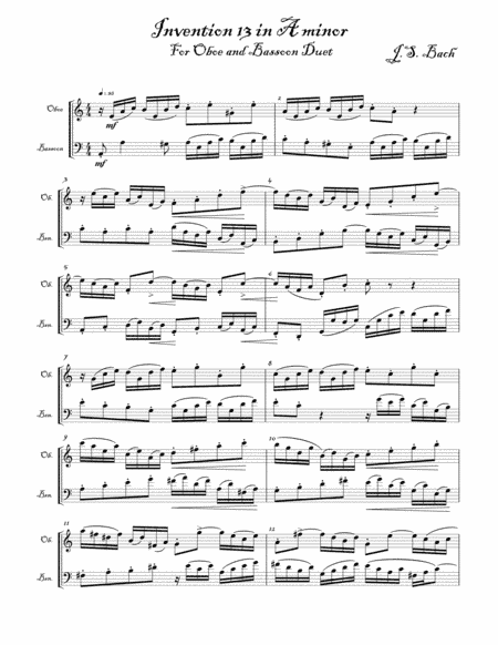 Invention 13 in A Minor (for Oboe/Bassoon Duet) (arr. Alan McFall)