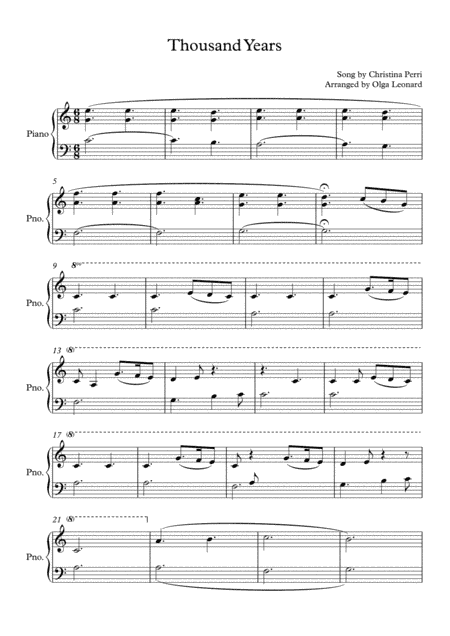 A Thousand Years (arr. Olga Leonard)