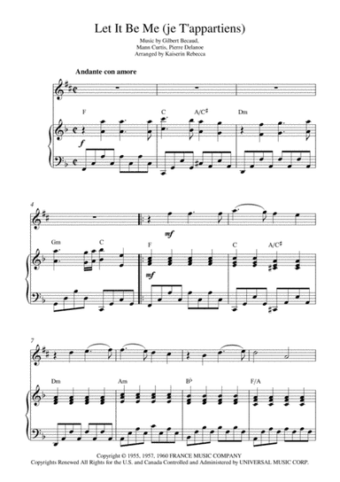 Let It Be Me (je T'appartiens) (arr. Kaiserin Rebecca)