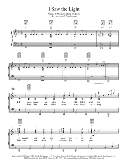 I Saw The Light (arr. Lyndell Leatherman)