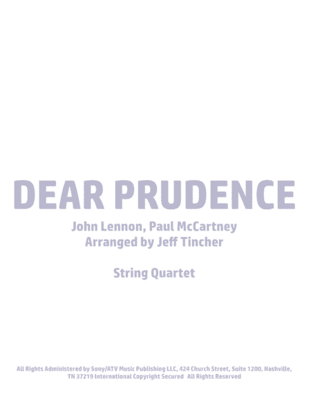 Dear Prudence (arr. Jeff Tincher)