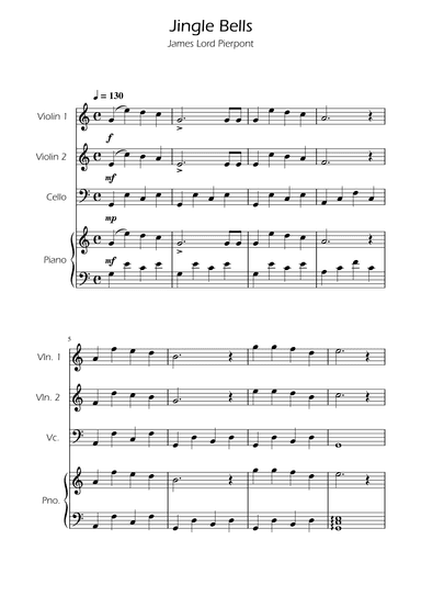 Jingle Bells - String Trio w/ Piano (arr. Ygor Nunes)