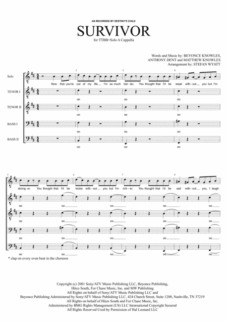 Survivor (arr. Stefan Wyatt)