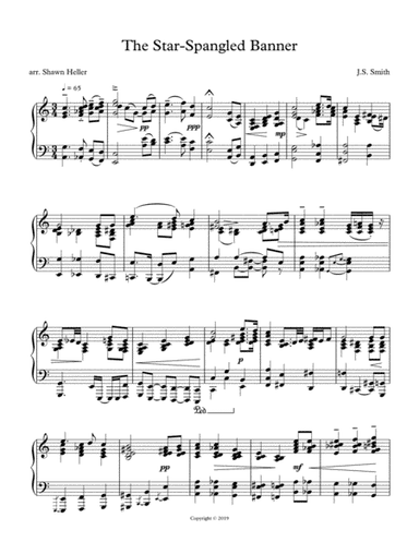 The Star-Spangled Banner for piano solo (arr. Shawn Heller)