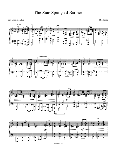 The Star-Spangled Banner for piano solo (arr. Shawn Heller)