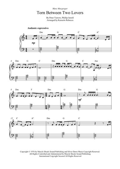 Torn Between Two Lovers (arr. Kaiserin Rebecca)