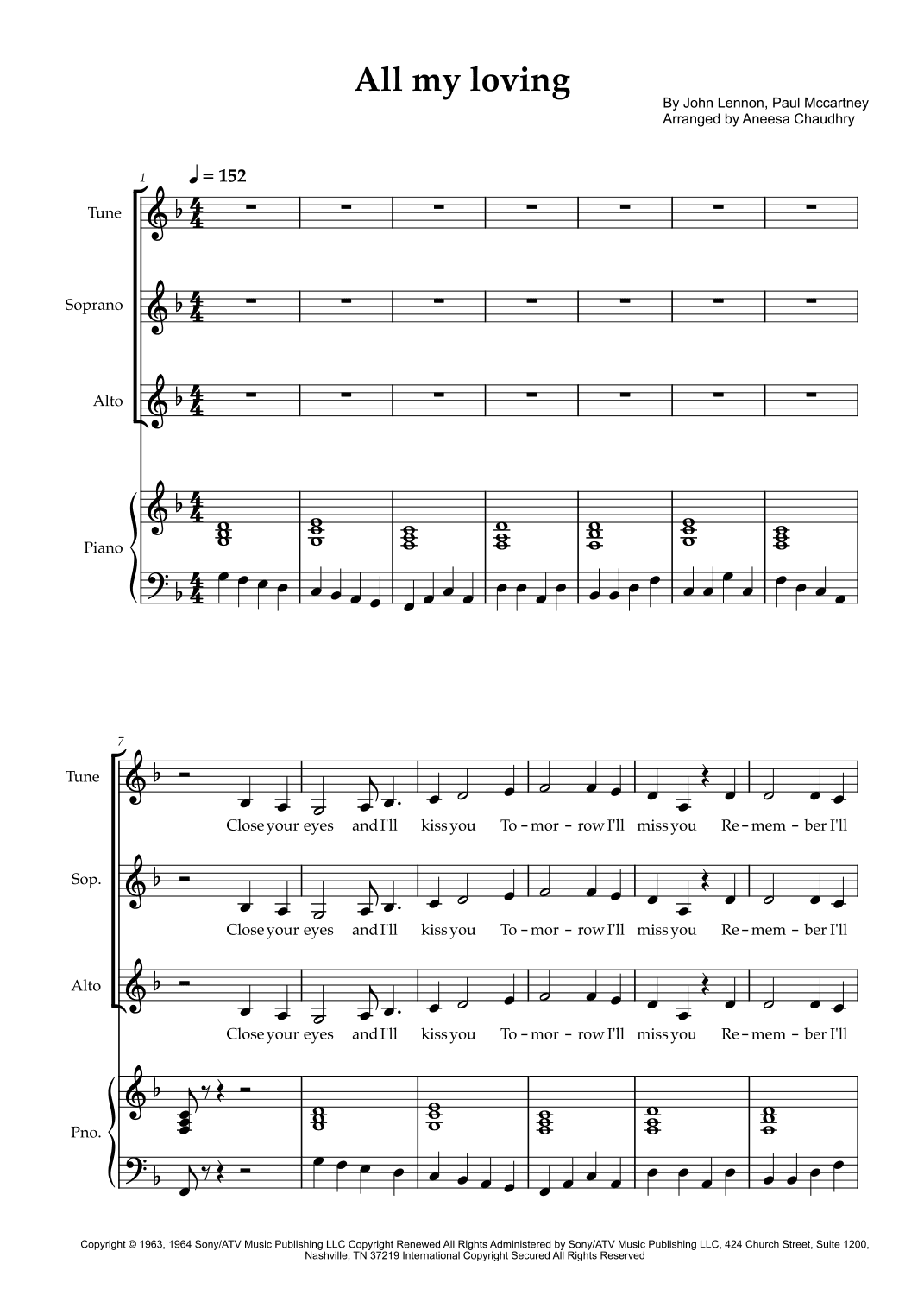 All My Loving (arr. Aneesa Chaudhry)