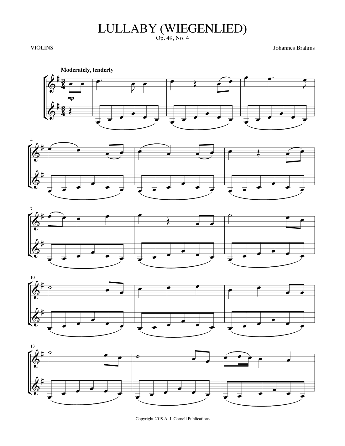 Lullaby (Wiegenlied) (arr. Mark Phillips)