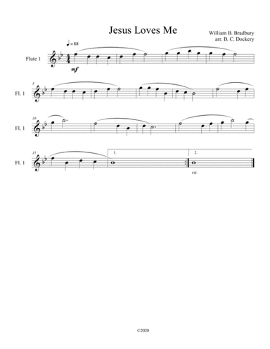 Jesus Loves Me (flute solo) (arr. B. C. Dockery)