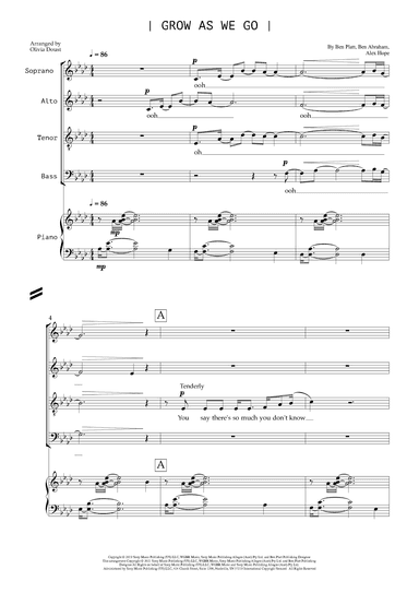 Grow As We Go (arr. arranged for The Pink Singers by Olivia Doust)