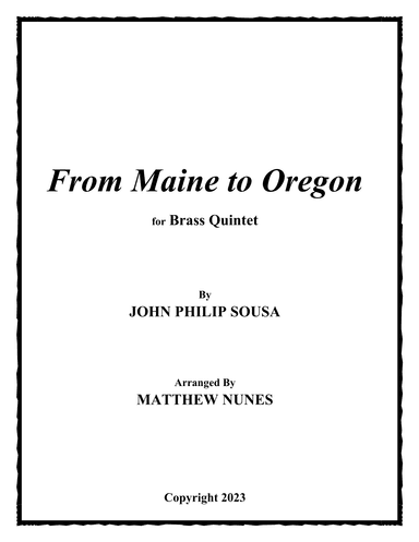 From Maine to Oregon (arr. Matthew Nunes)