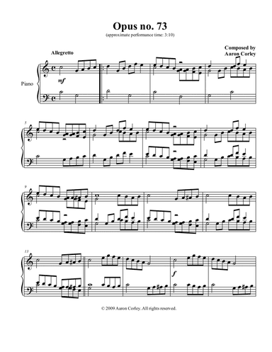Aaron Corley: Opus no. 73