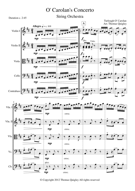 O Carolan's Concerto (arr. Thomas Quigley)