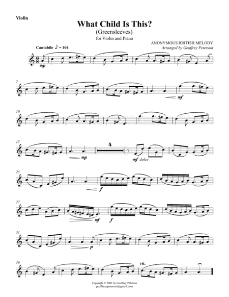 What Child Is This? (Greensleeves) (arr. Geoffrey Peterson)
