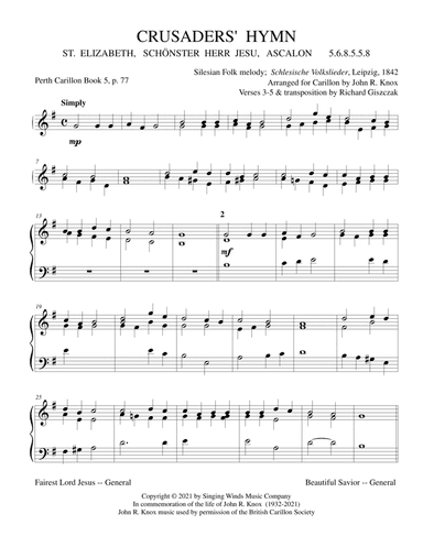 CRUSADERS' HYMN (arr. John R. Knox & Richard Giszczak)