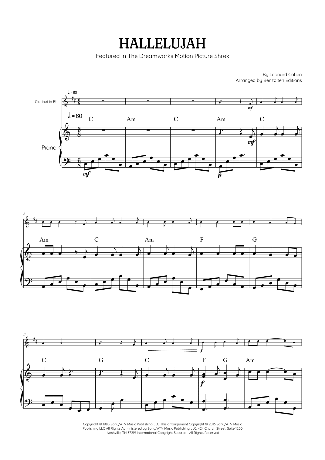 Hallelujah (arr. Benzaiten Editions)