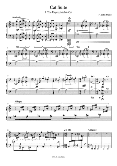 Cat Suite for Solo Piano