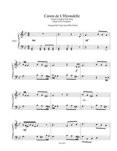 Canon de L'Hirondelle (arr. Emily-Jane Hills Orford)