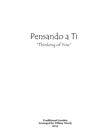 Pensando a Ti Marimba Ensemble (arr. Tiffany Nicely)