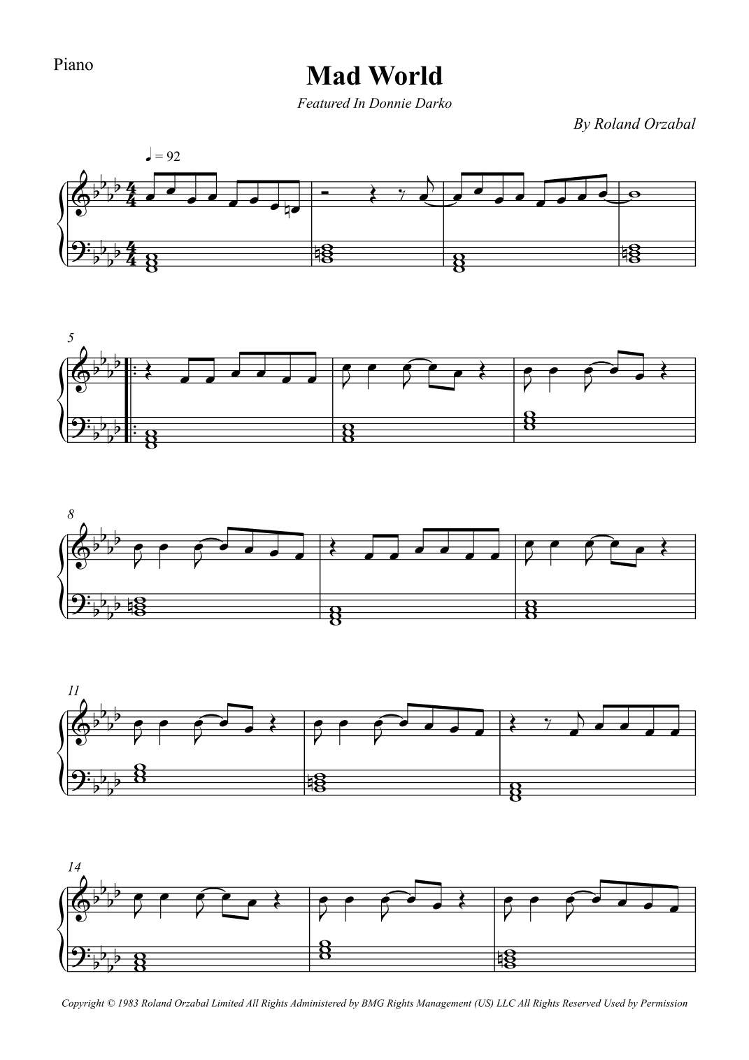 Mad World (arr. Wesley S. SIlva)