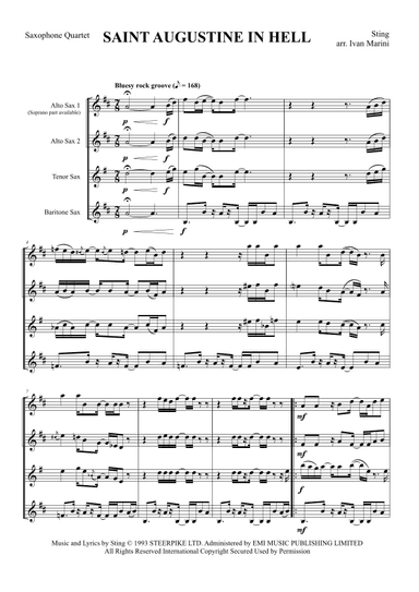 Saint Augustine In Hell (arr. Ivan Marini)