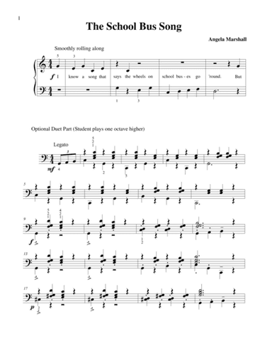 The School Bus Song (Early Elementary Piano, Easy)
