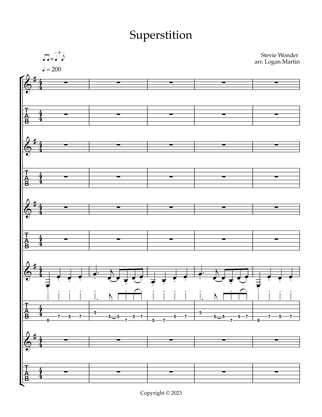 Superstition (arr. Logan Martin)
