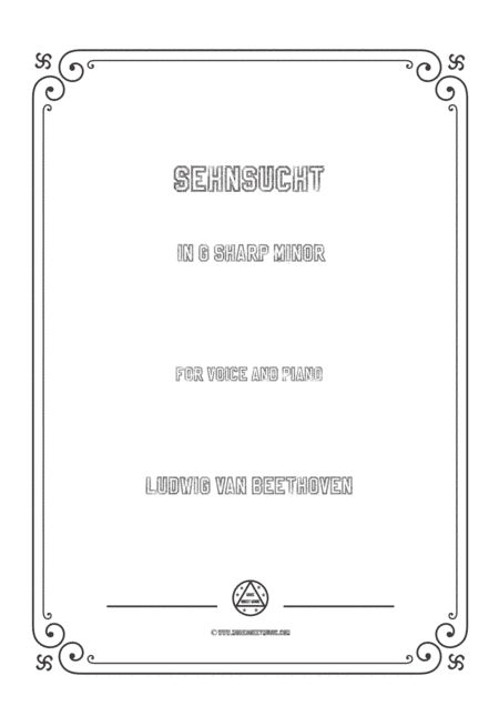 Beethoven-Sehnsucht in g sharp minor,for voice and piano (arr. MSM)