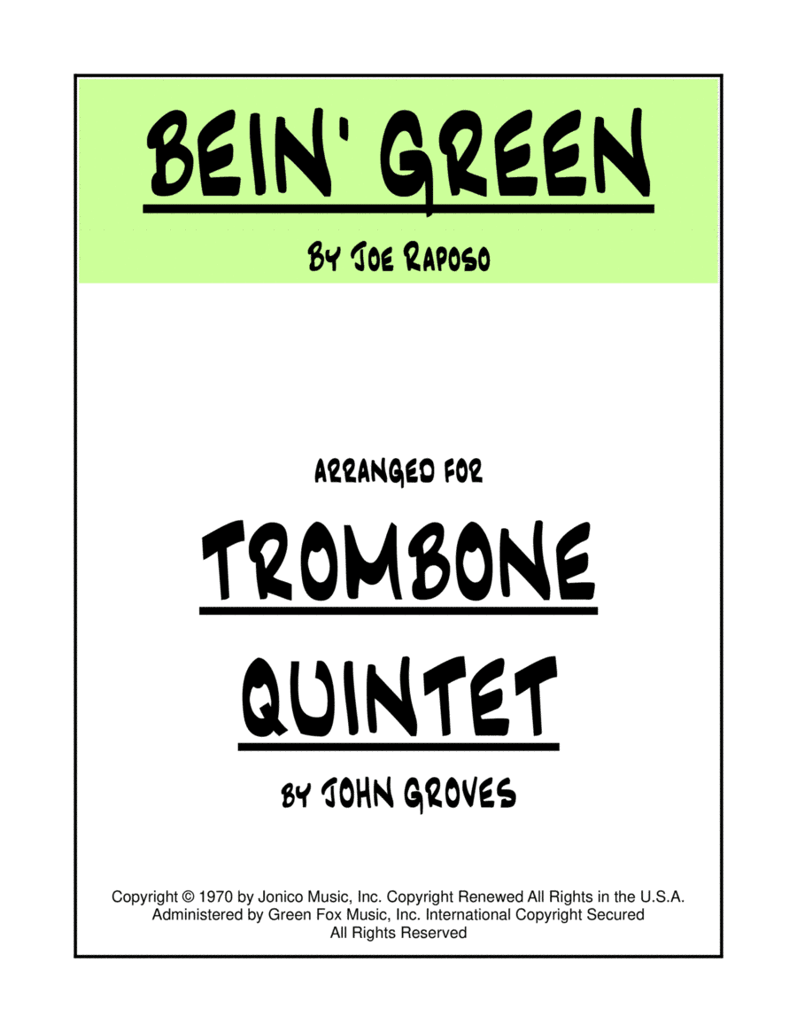 Bein' Green (arr. John Groves)