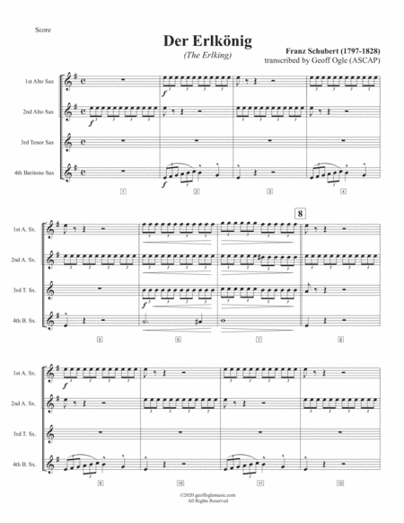Der Erlkönig (arr. Geoff Ogle (ASCAP))