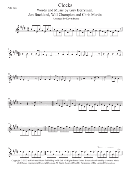 Clocks (arr. Kevin Busse)